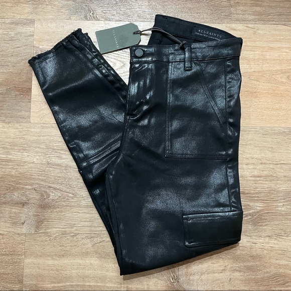 NWT All Saints Perri Dress Metallic Black Sparkle - Picture 2 of 8